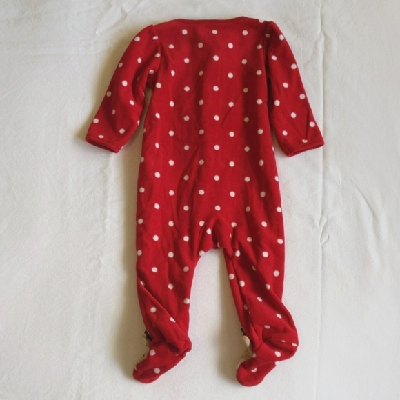 child of mine reindeer fleece 2-way zipper footie sleeper pajamas 3-6 months - Picture 5 of 5